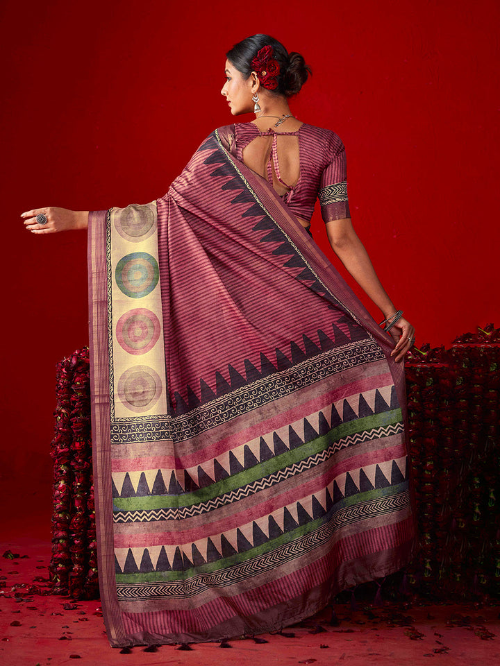 Digital Printed Art Silk Saree