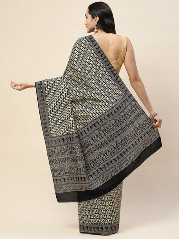 Abstract Printed Cotton Saree