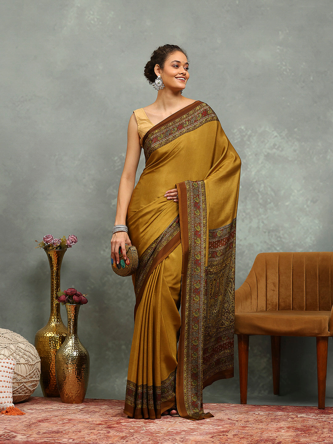 Digital Printed Crepe Saree