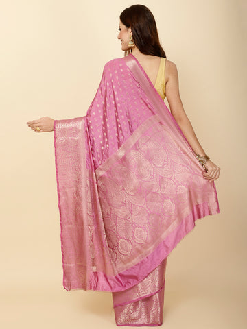 Zari Border Booti Woven Handloom Saree