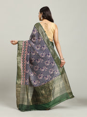 Digital Printed Cotton Blend Woven Saree