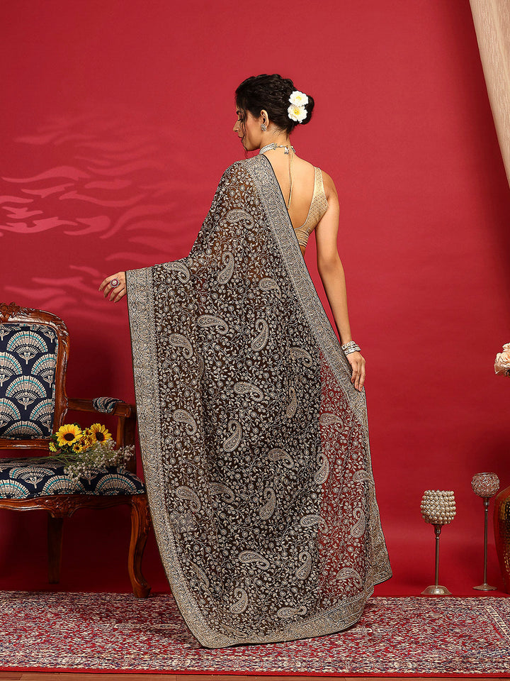 Embroidered Georgette Saree