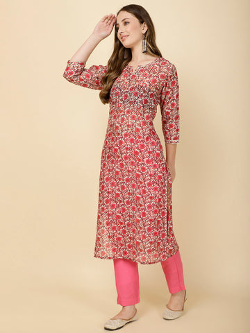 Printed Cotton Kurta Set