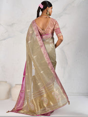 Woven Design Linen Saree
