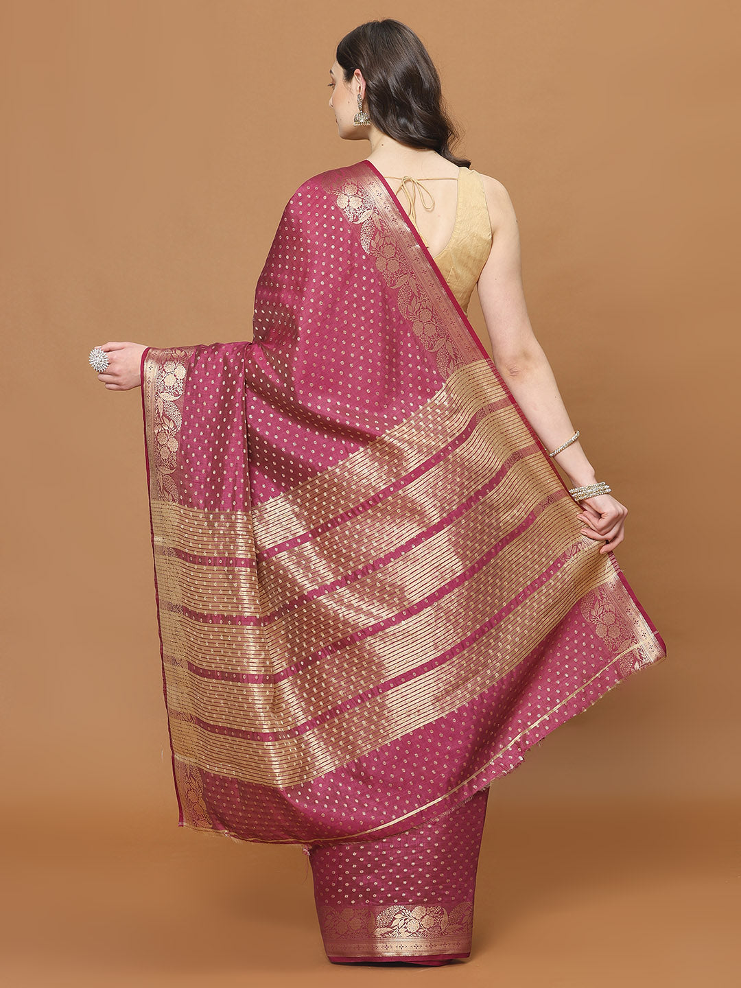 Zari Border Art Silk Woven Saree