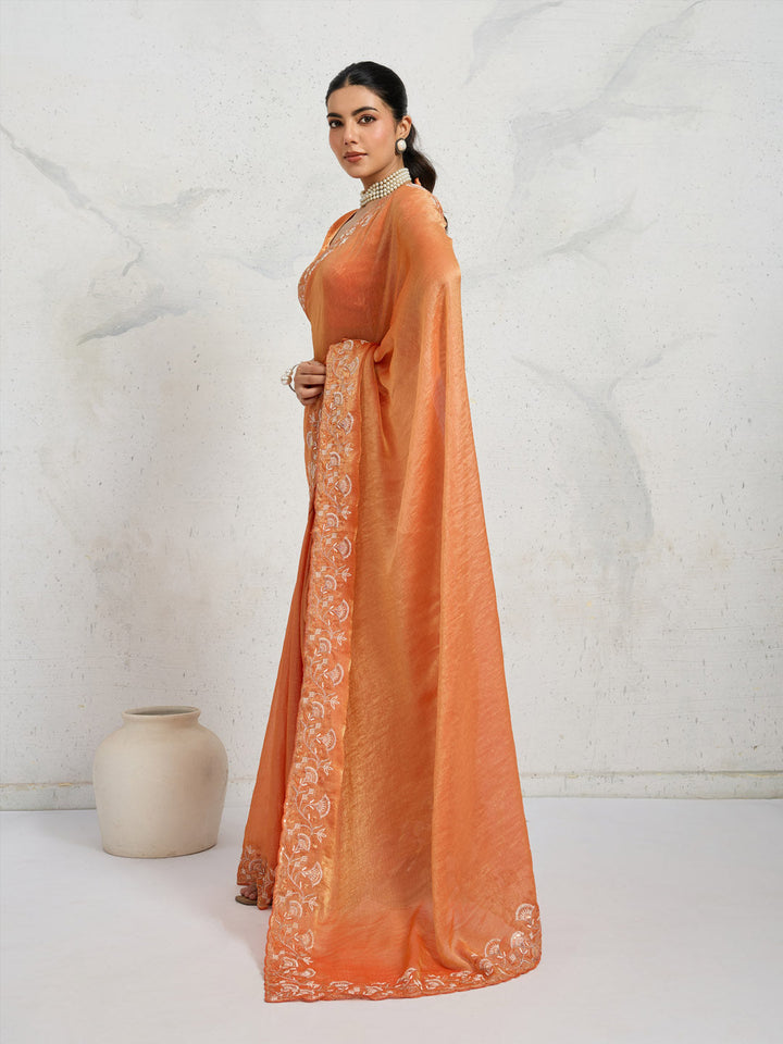 Embroidered Chiffon Saree