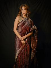 Woven Design Satin Saree