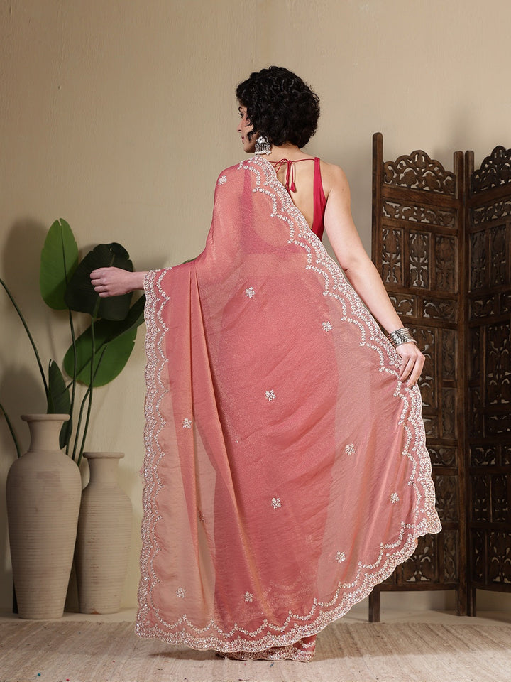 Embroidered Georgette Saree