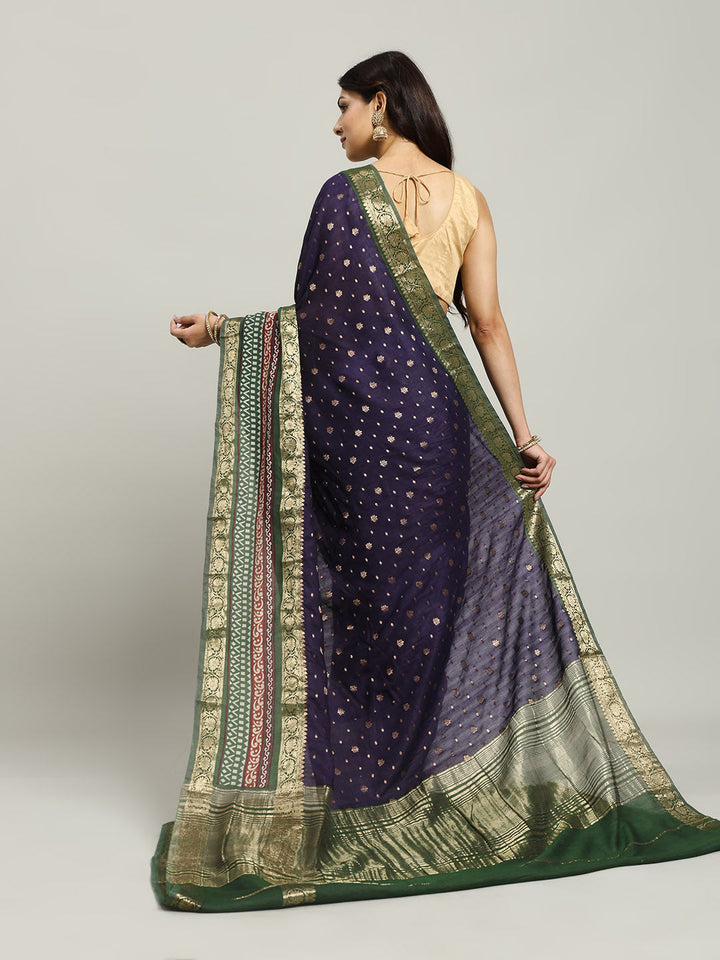 Digital Printed Cotton Blend Woven Saree