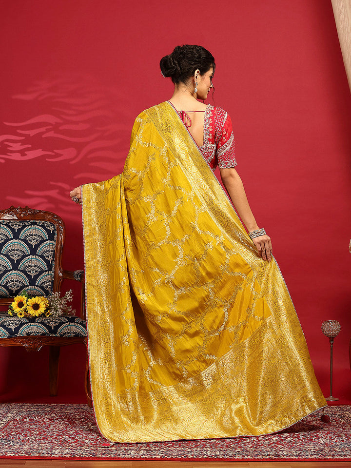 Embroidered Dola Silk Saree