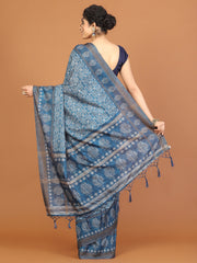 Digital Printed Tussar Woven Saree