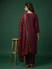 Printed Cotton Silk Kurta With Pant & Dupatta