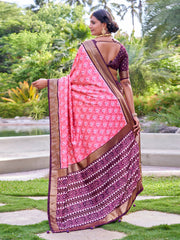 Patola Printed Art Silk Woven Saree