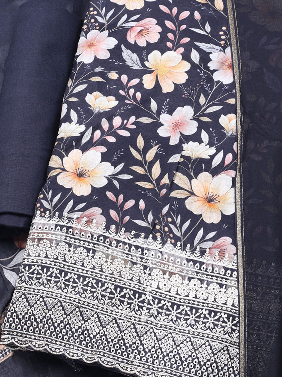 Printed Muslin Unstitched Suit With Dupatta