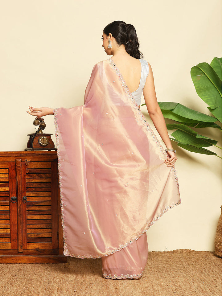Embroidered Tissue Saree