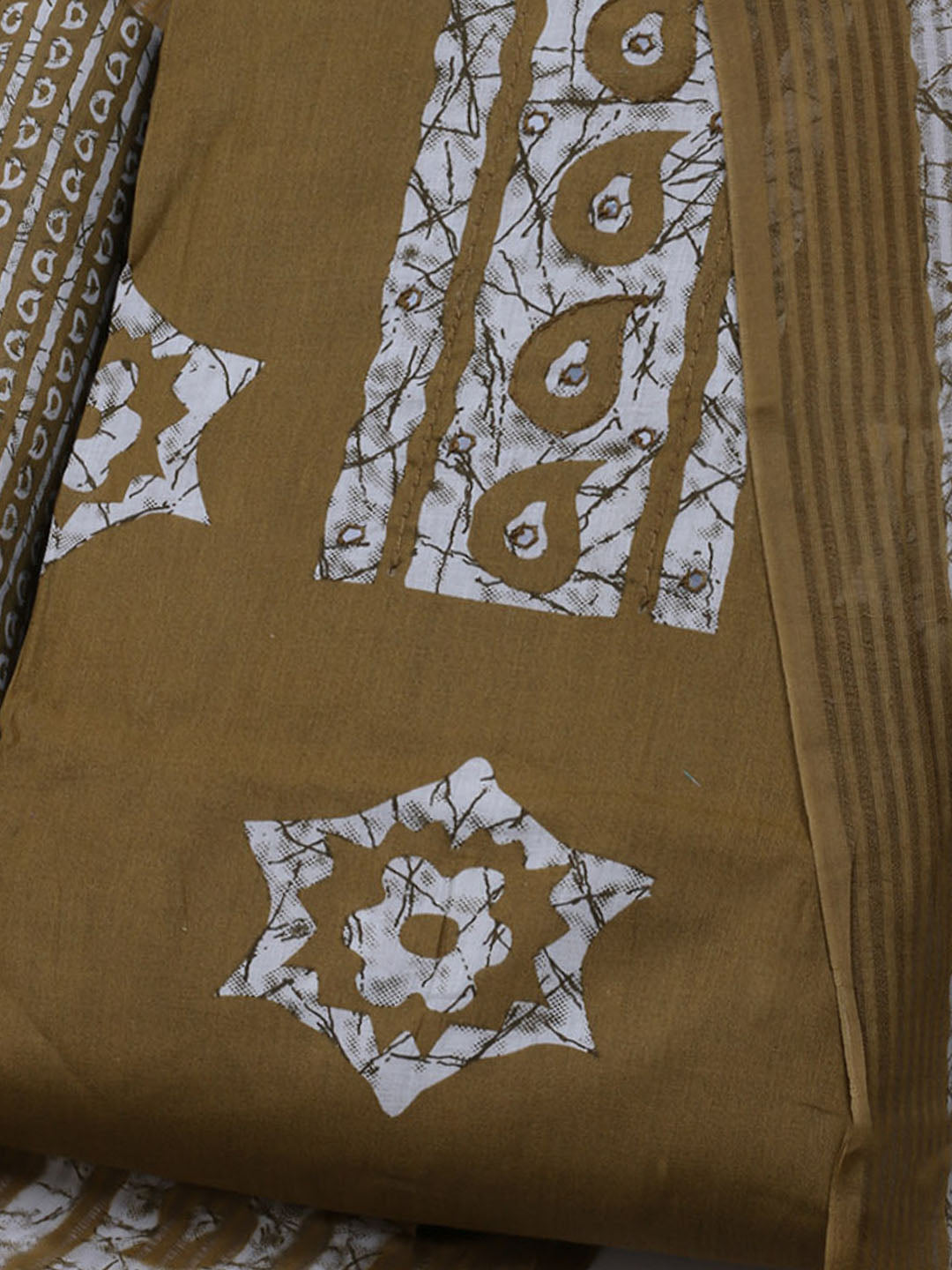 Printed Cotton Blend Unstitched Suit With Dupatta