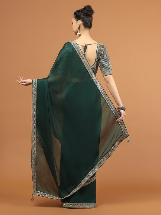 Stone Work Art Chiffon Saree