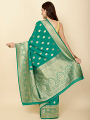 Zari Border Booti Woven Handloom Saree