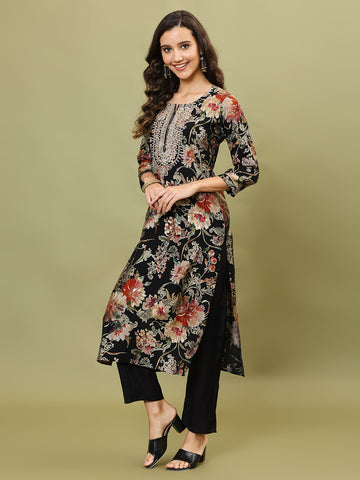 Digital Printed Cotton Kurta With Pants