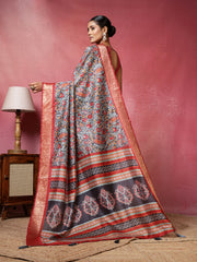 Printed Art-Tusser Saree