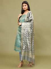 Woven Chanderi Unstitched Suit With Dupatta