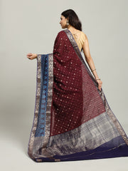 Digital Printed Cotton Blend Woven Saree