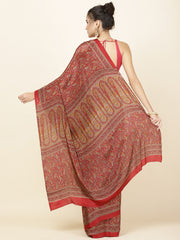 Printed Crepe Woven Saree