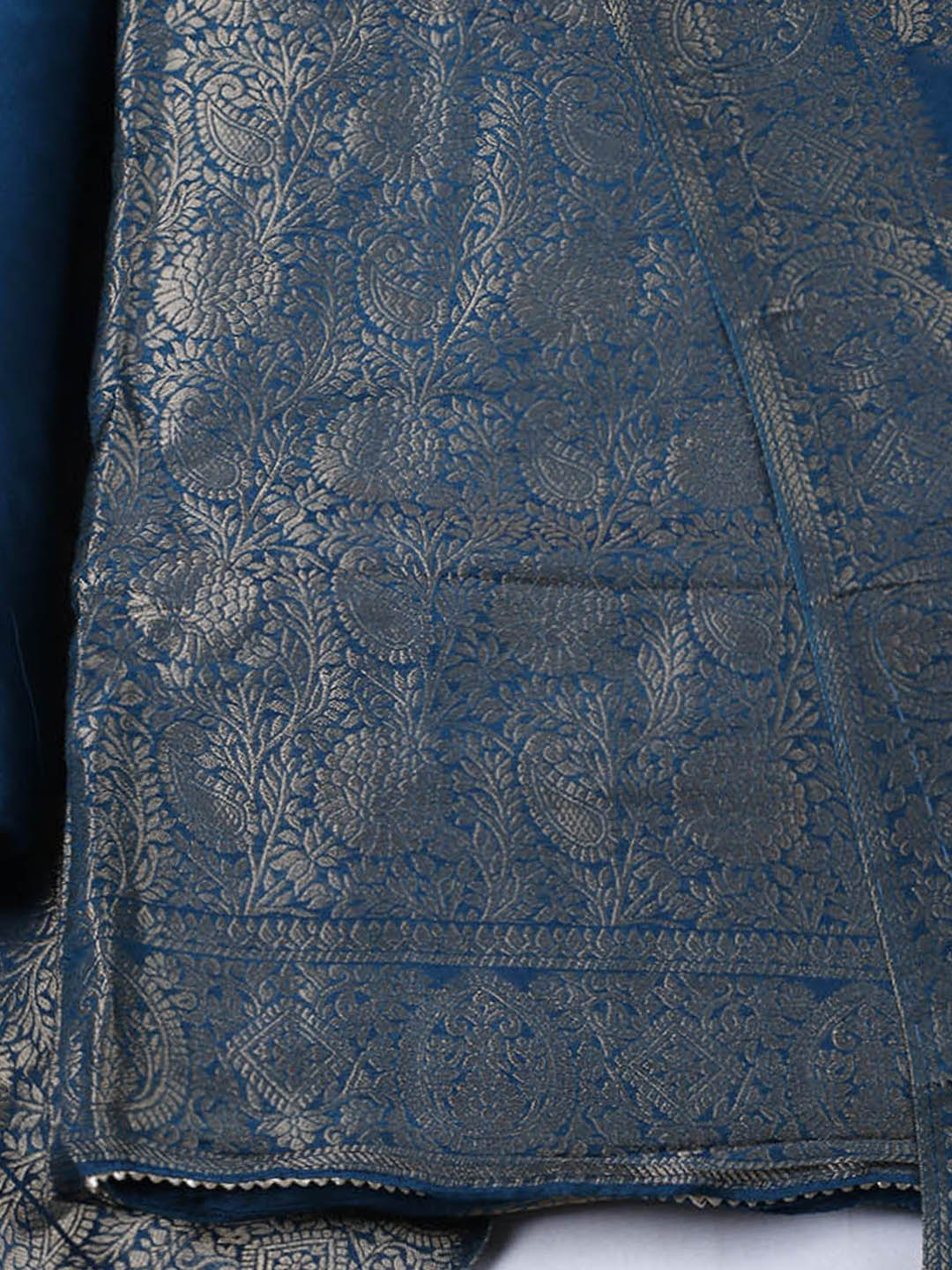 Woven Design Chanderi Unstitched Suit With Pant &amp; Dupatta