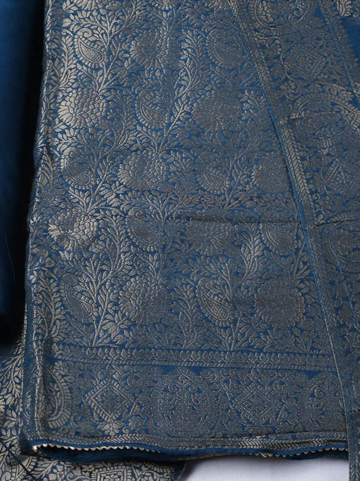 Woven Design Chanderi Unstitched Suit With Pant &amp; Dupatta
