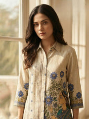 Printed Cotton Blend Kurta With Pant