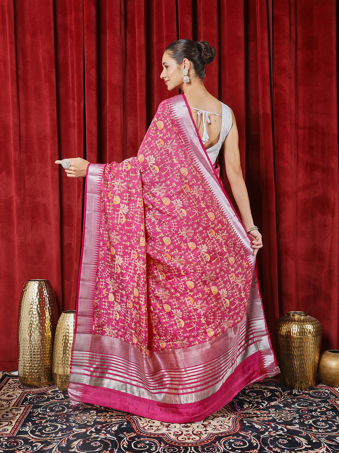 Digital Printed Art Silk Saree