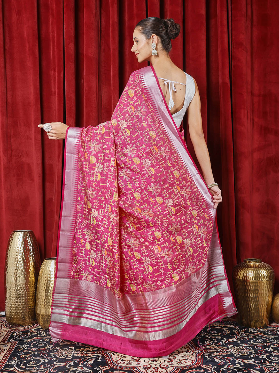 Digital Printed Art Silk Saree