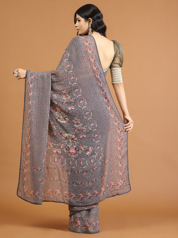 Digital Printed Georgette Saree