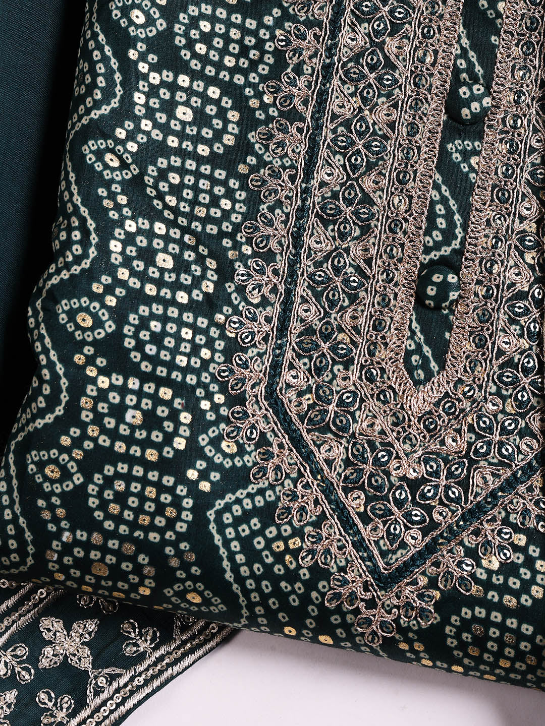 Neck Embroidered Cotton Blend Unstitched Suit With Dupatta