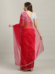 Sequence Embroidery Tissue Saree