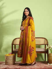 Printed Cotton Kurta With Pant & Dupatta