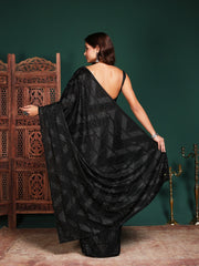 Embroidered Satin Saree