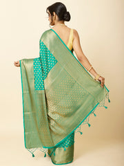 Zari Border Booti Woven Handloom Saree