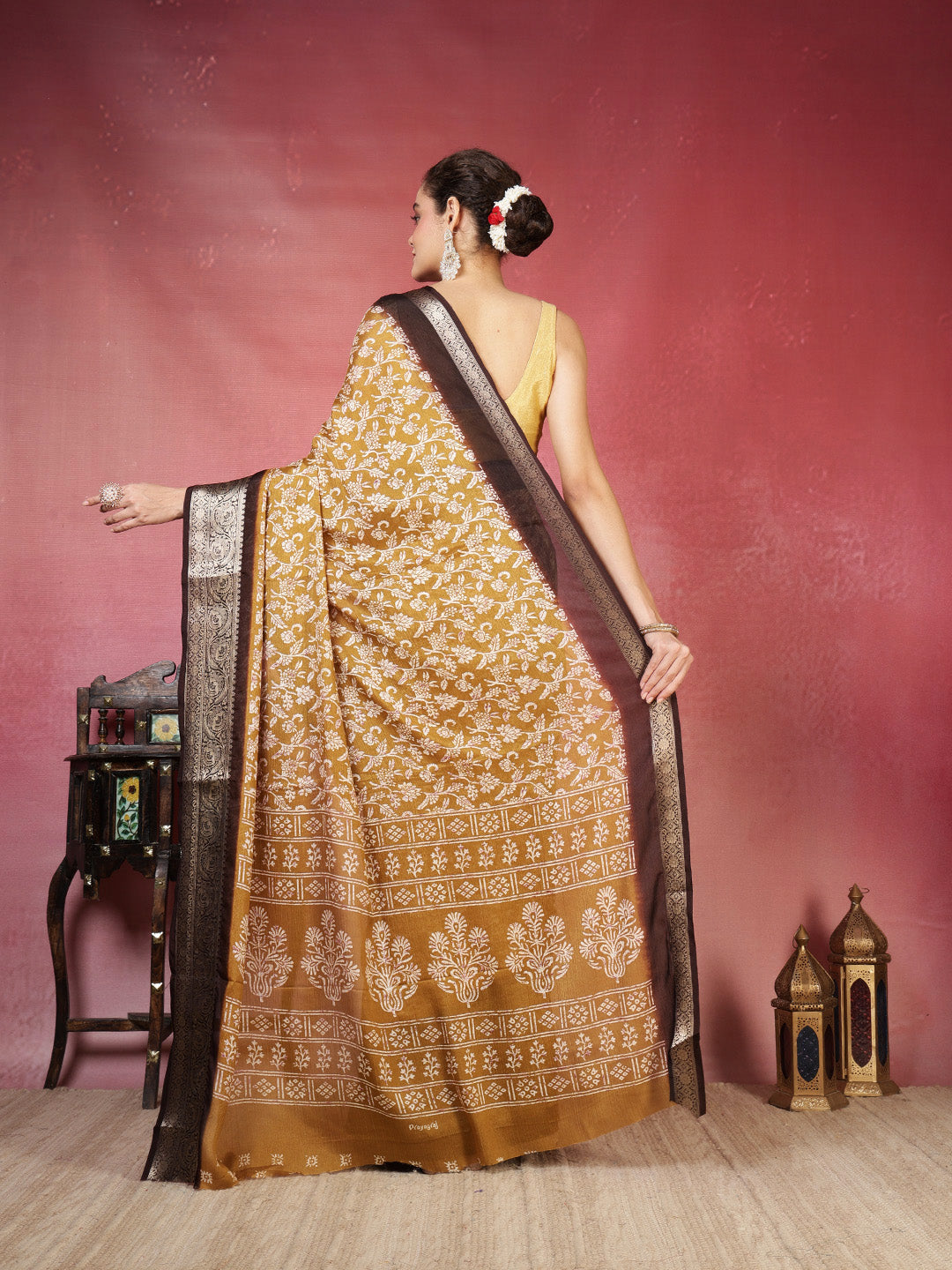 Floral Printed Art Silk Saree