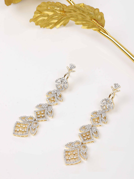 Gold-Plated Stone Dangle Earrings
