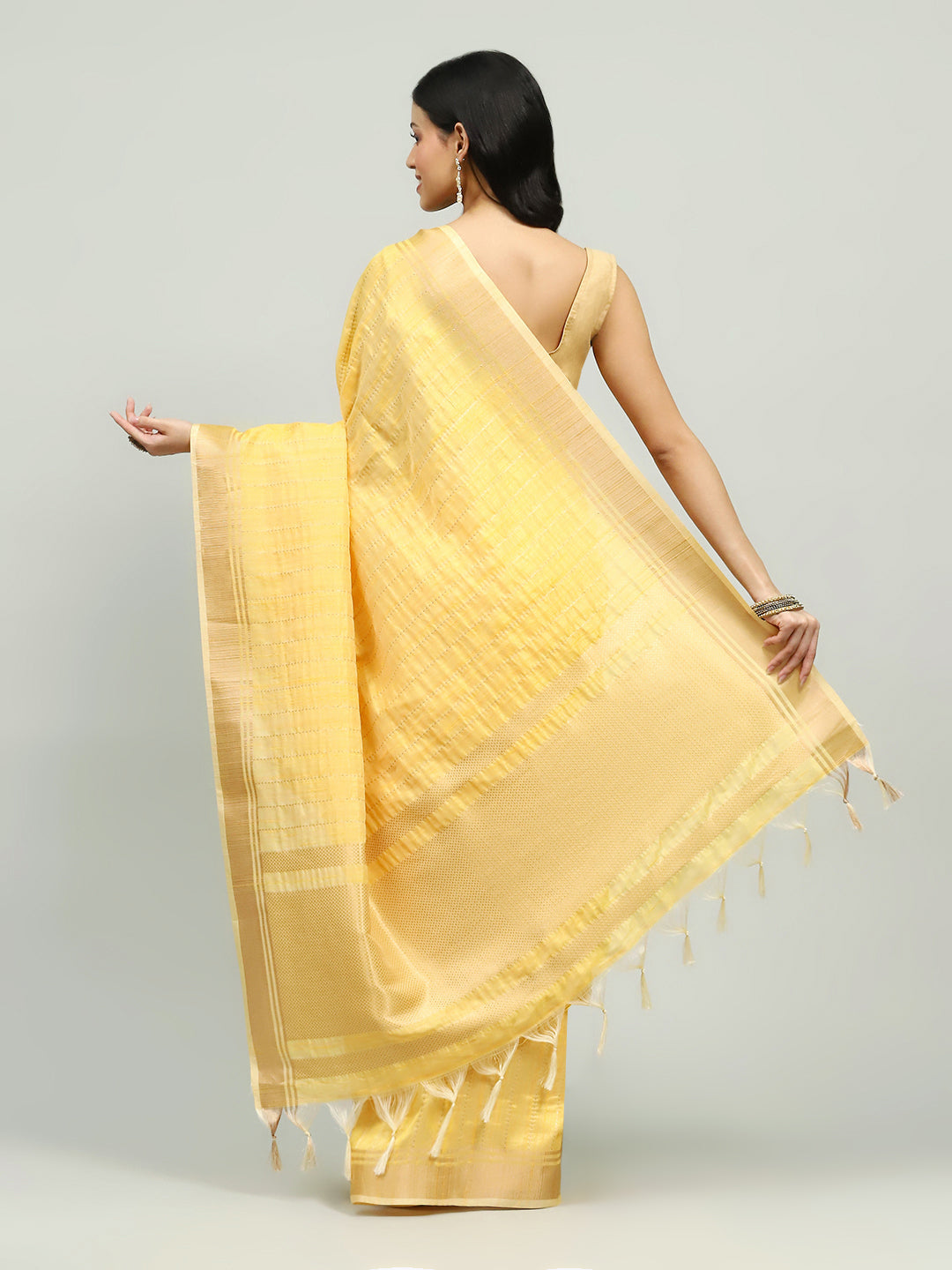 Embroidered Border Booti Art Silk Saree