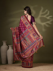 Digital Printed Art Silk Saree