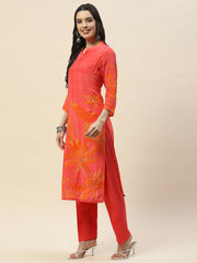 Printed Crepe Kurta With Pants