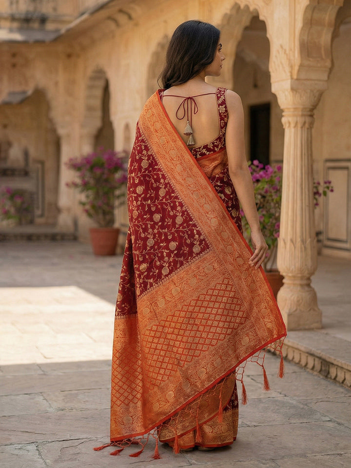 Plain Crepe Saree
