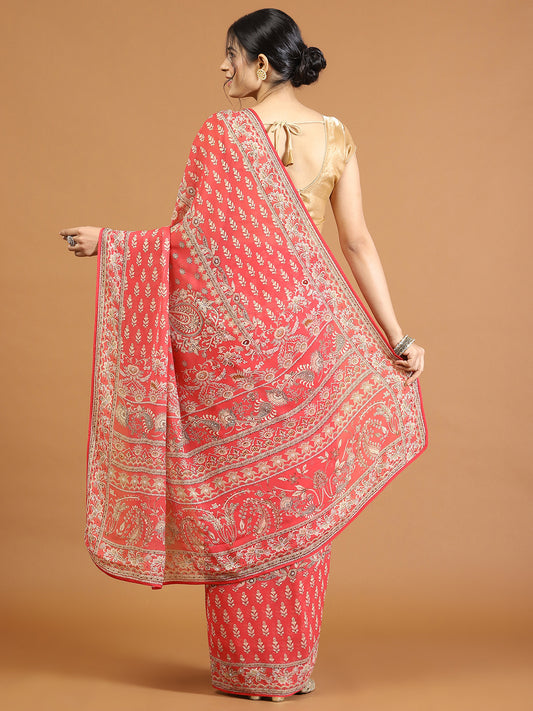 Digital Printed Georgette Saree