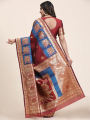 Zari Border Booti Handloom Saree