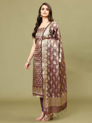 Woven Chanderi Unstitched Suit With Dupatta