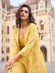 Embroidered Georgette Suit With Pant & Dupatta