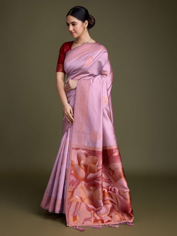 Zari Border Booti Art Silk Woven Saree