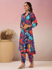 Floral Printed Muslin Kurta With Pants